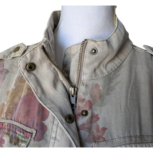 Sundance Catalog Gray Tan Rochelle Floral Jacket Size Small Tencel Lightweight - Picture 6 of 7